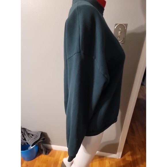 Top Stitch By Morning Sun Petite Green Vintage Sweatshirt Size PM Cardinal Bird - Picture 5 of 8